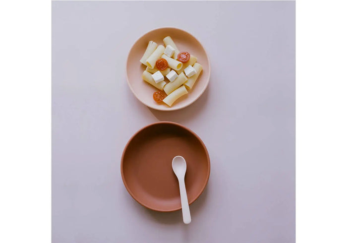2 assiettes à ventouse en silicone Ekobo - Blush/ Terracotta - Lilinappy
