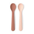 Lot de 2 cuillères en silicone pour bébé coloris blush et terracotta Ekobo
