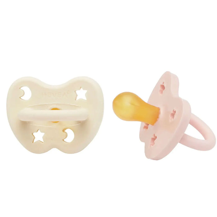 2 tétine en caoutchouc naturel Hévéa Pink et Milky white 0/3mois