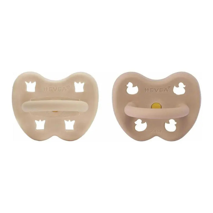 2 tétines en caoutchouc naturel Hévéa - Sand et Tan beige 3/36 mois