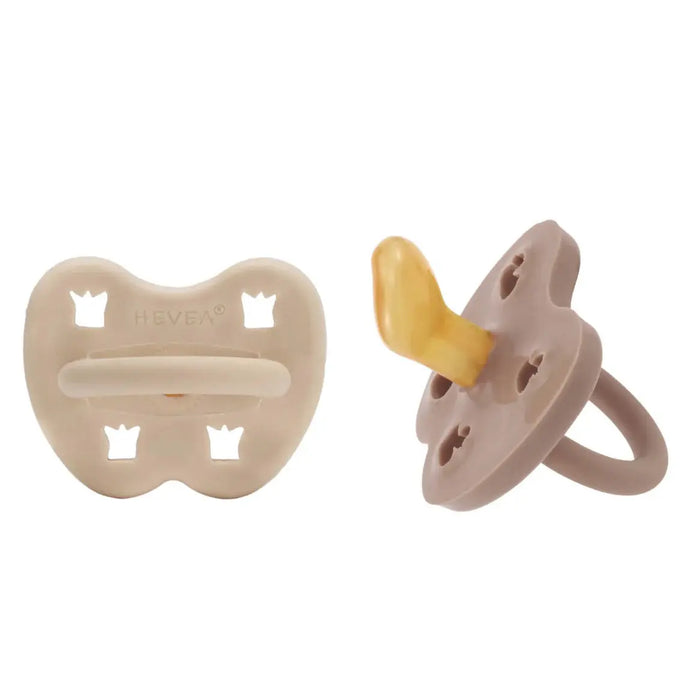 2 tétines en caoutchouc naturel Hévéa - Sand et Tan beige 3/36 mois