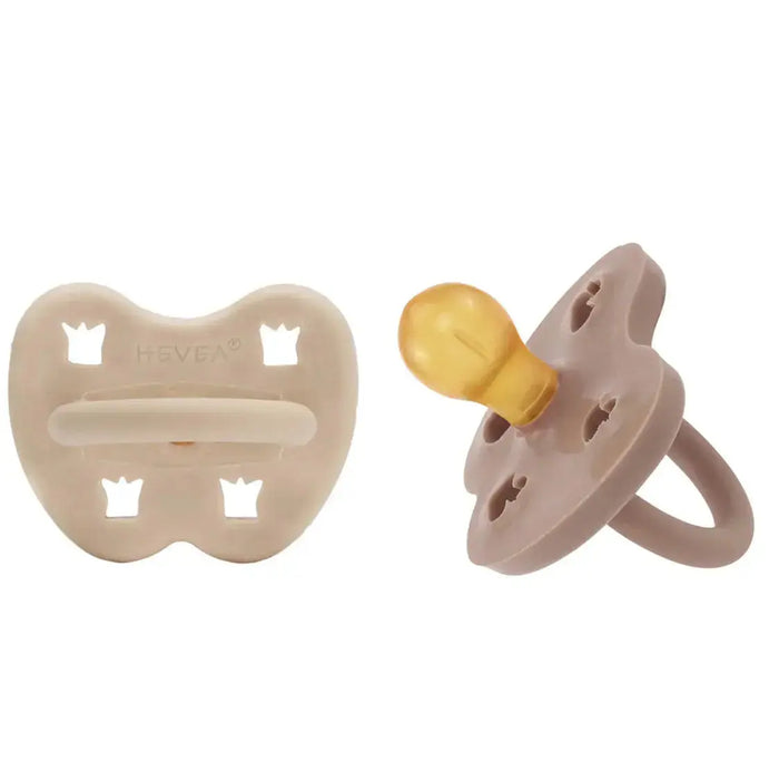 2 tétines en caoutchouc naturel Hévéa - Sand et Tan beige 3/36 mois