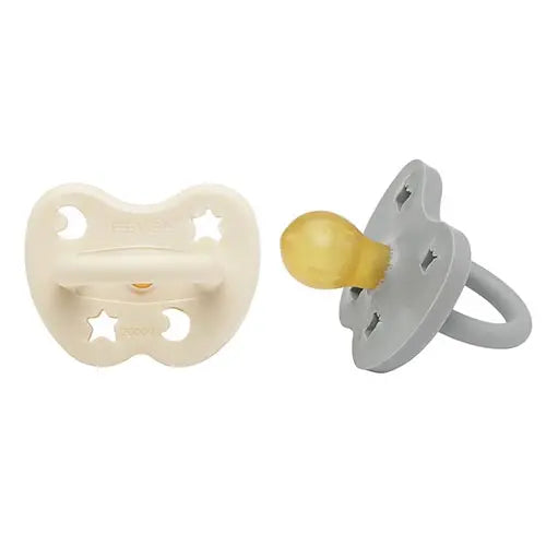 2 tétines en caoutchouc naturel Hévéa - White et Grey 3/36 mois - Lilinappy