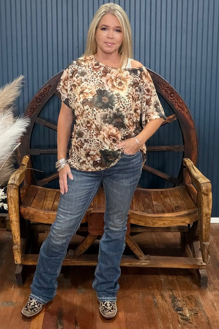 Bloom In Leopard Mesh Top-Mesh Top-Sterling Kreek-Gallop 'n Glitz- Women's Western Wear Boutique, Located in Grants Pass, Oregon