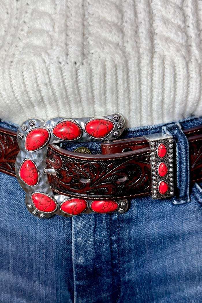 Buckle Up Belt Buckle Red-Belt-Sterling Kreek-Gallop 'n Glitz- Women's Western Wear Boutique, Located in Grants Pass, Oregon