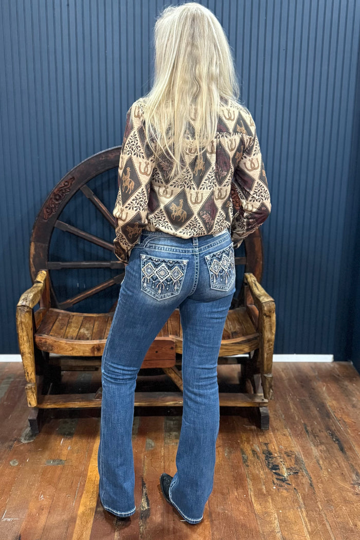 Aztec Dreamcatcher Bootcut Jean by Miss Me-Bootcut-Miss Me-Gallop 'n Glitz- Women's Western Wear Boutique, Located in Grants Pass, Oregon