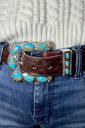 Buckle Up Belt Buckle Turquoise-Belt-Sterling Kreek-Gallop 'n Glitz- Women's Western Wear Boutique, Located in Grants Pass, Oregon