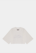 Ashluxe Bling Crop Tee White