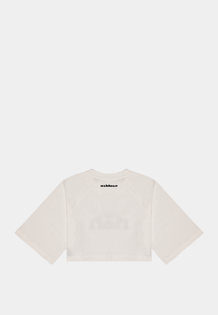 Ashluxe Bling Crop Tee White
