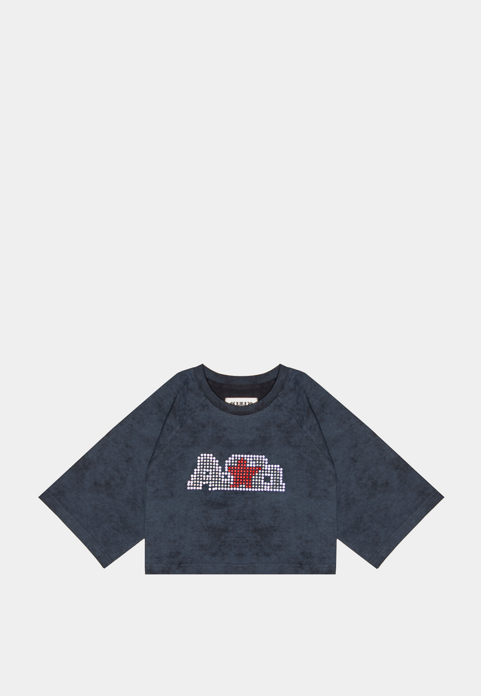 Ashluxe Bling Star crop tee Black