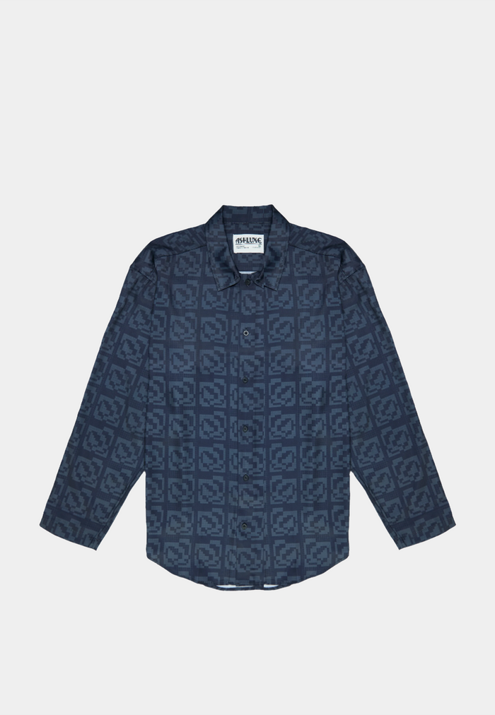 Ashluxe Exquisite Pixel Satin Shirt Black