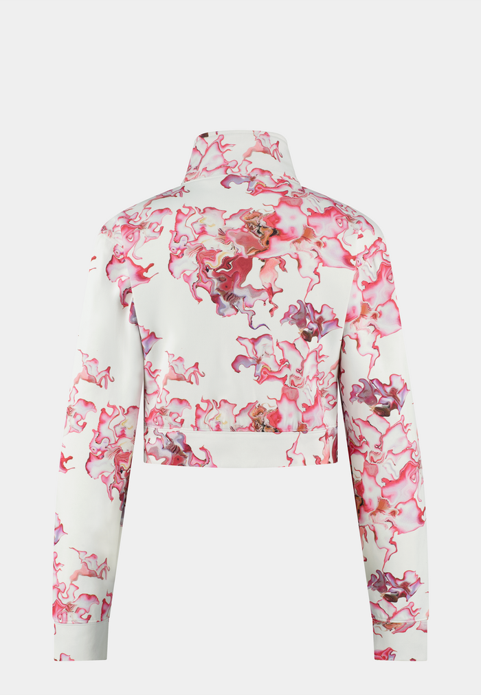 Ashluxe Female Printed Track Jacket Pink Flower Aop