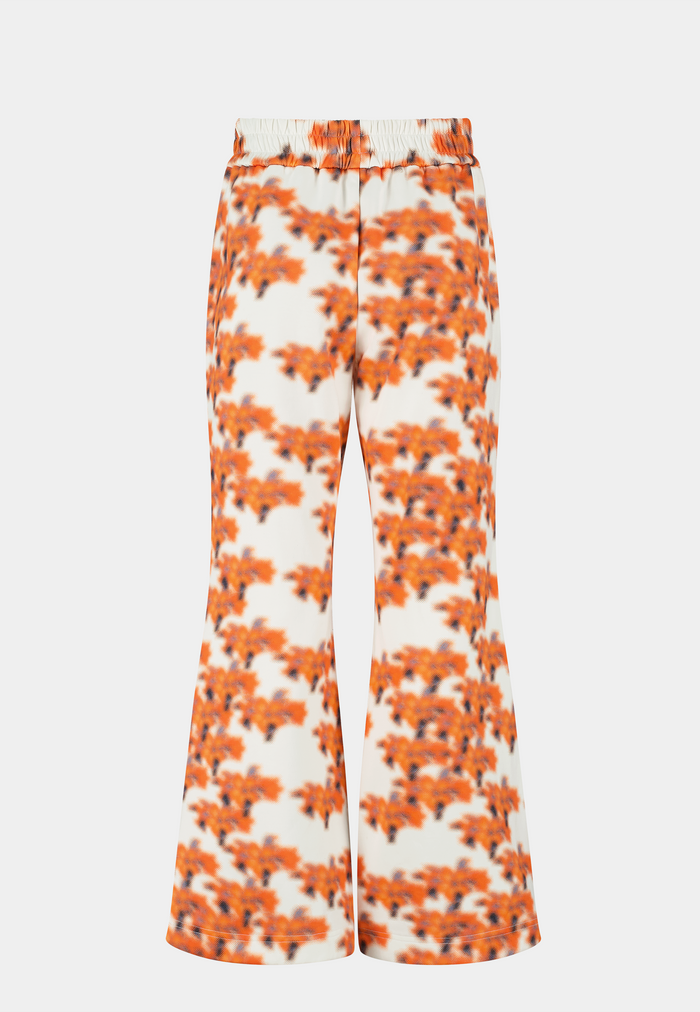 Ashluxe Female Printed Track Pant Orange Flower Aop