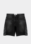 Ashluxe  Flame Denim Shorts Black White