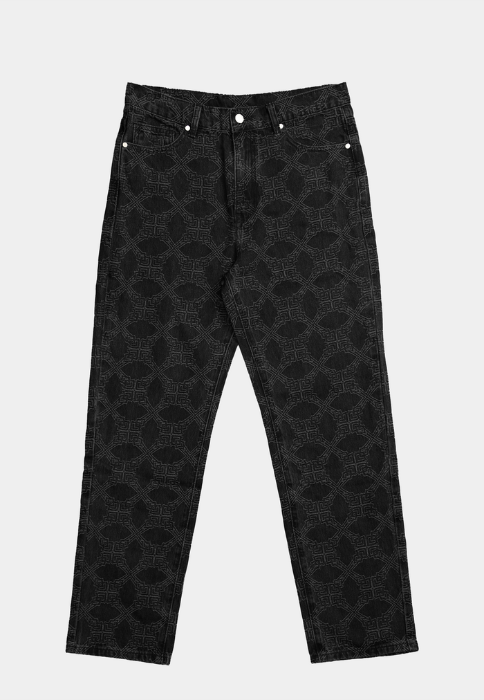 Ashluxe Monogram Denim Pant Black