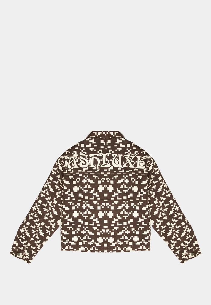 Ashluxe Pixel Denim Jacket Brown