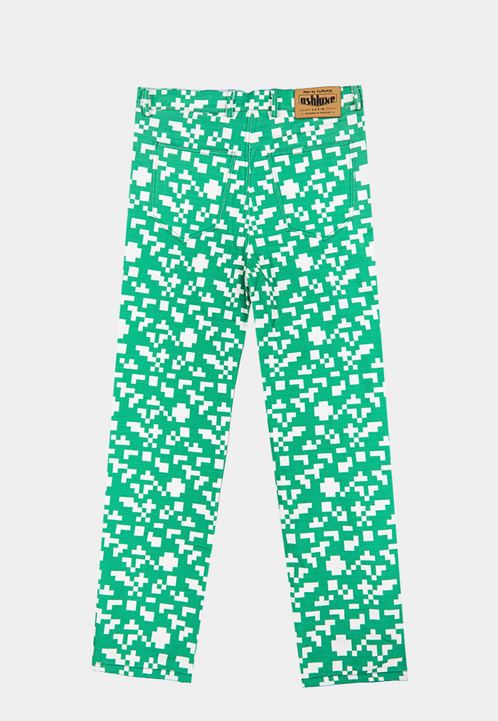 Ashluxe Pixel Denim Pant Green
