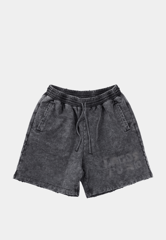 Ashluxe Vintage Acid Wash Shorts Black