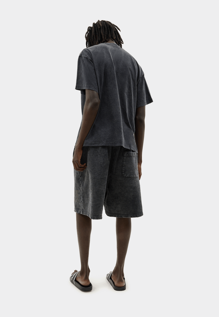 Ashluxe Vintage Acid Wash Shorts Black