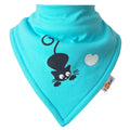 Bavoir bandana Lookidz Chat/coeur Turquoise