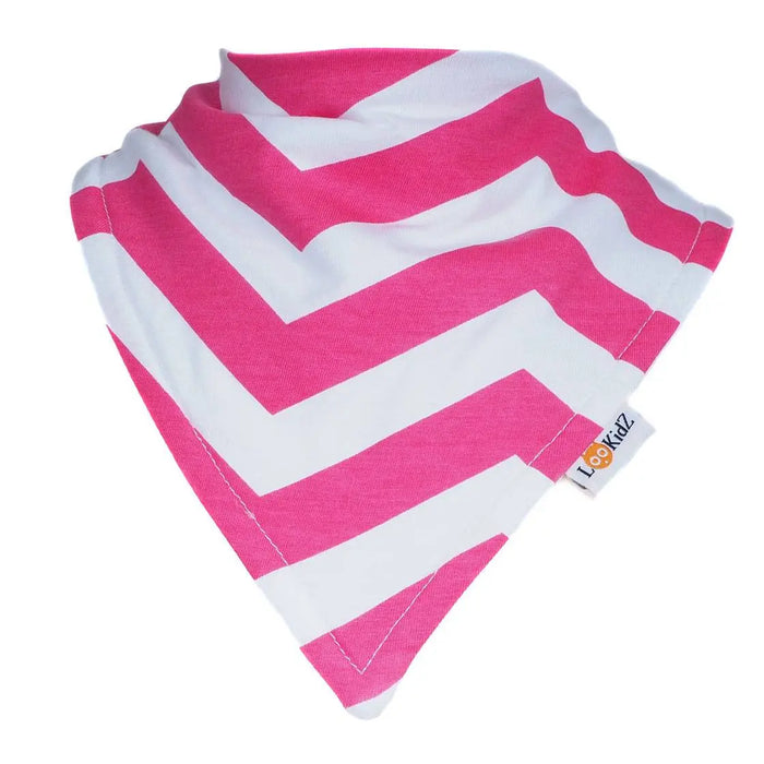 Bavoir bandana Lookidz Chevron rose
