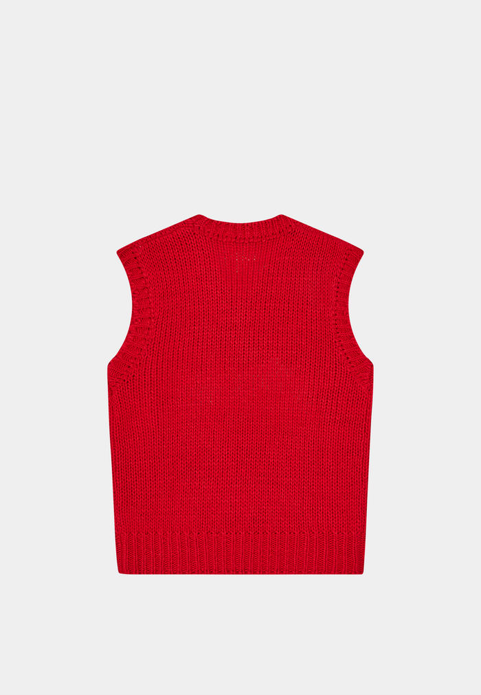 Bbc Running Dog Knit Vest Red