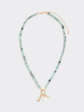 Beaded Necklace with Fish and Freshwater Pearl