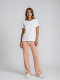 elastische Hose in Farbe sand mit streifen