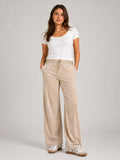 BGLVY - CORDULA, Damen Cordhose, Straight Leg, High-Waist, Sand