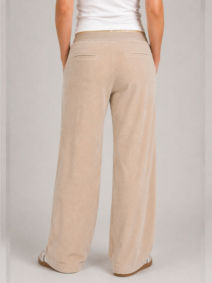 BGLVY - CORDULA, Damen Cordhose, Straight Leg, High-Waist, Sand