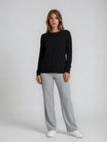 BGLVY - PERLA, Stoffhose, Straight Fit, High-Waist, Grey