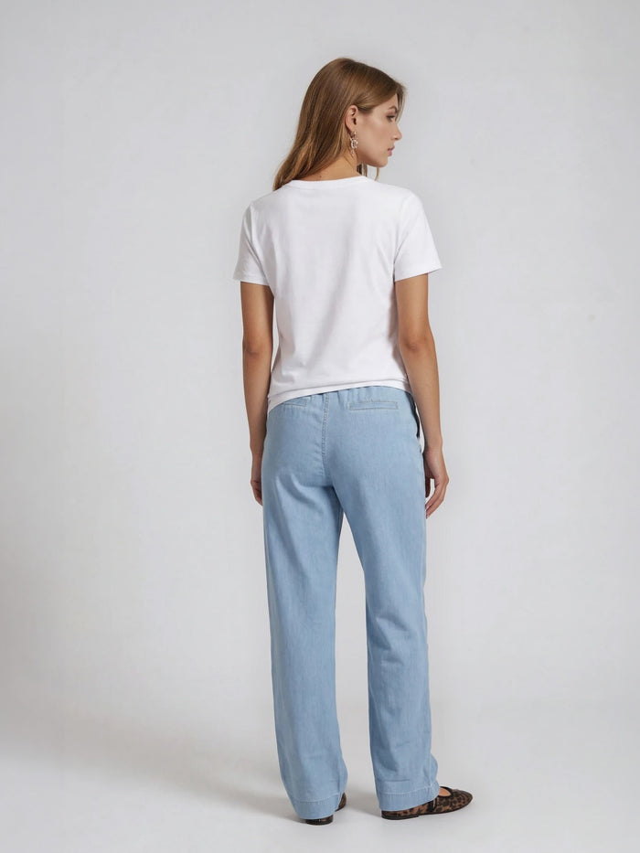 Bogilvy-Perla-Hellblaue Light Denim Stoffhose-hinten