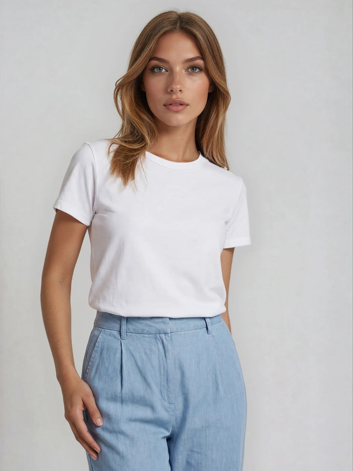 Bogilvy-Perla-Hellblaue Light Denim Stoffhose