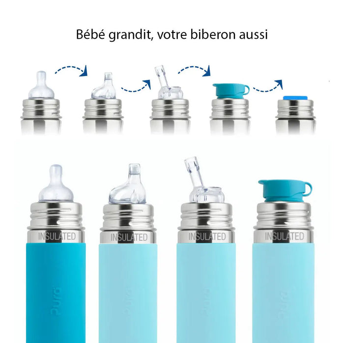 Biberon Inox 150ml Pura - Moss - Lilinappy