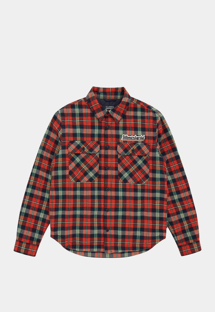 Billionaire Boys Club Padded Check Overshirt Red Check