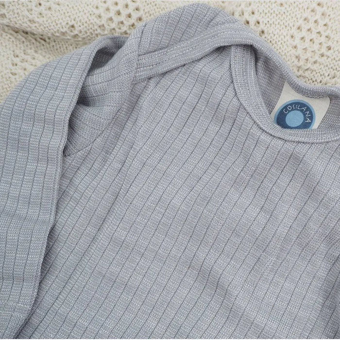 Body à ML en laine, soie et coton bio Cosilana - Gris
