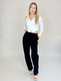 BOGILVY - Anzughose für die kälteren Tage, Straight Fit, High Waist, Black vorne