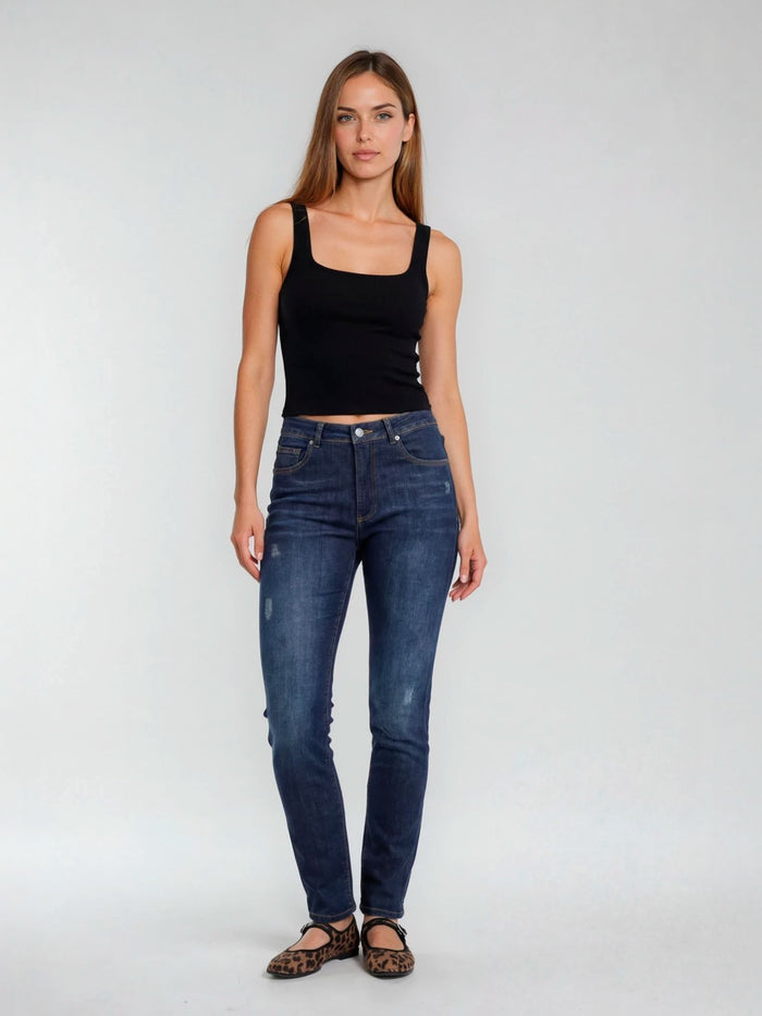 BOGILVY - DAPPER, Straight Fit, High-Waist, Mid Blue Used