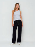 BOGILVY - EMMA, Wide Leg, Sweatpants, High-Waist, Black
