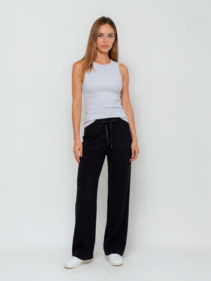 BOGILVY - EMMA, Wide Leg, Sweatpants, High-Waist, Black