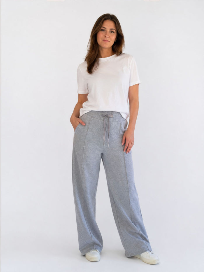 BOGILVY - EMMA, Wide Leg, Sweatpants, High-Waist, Grey