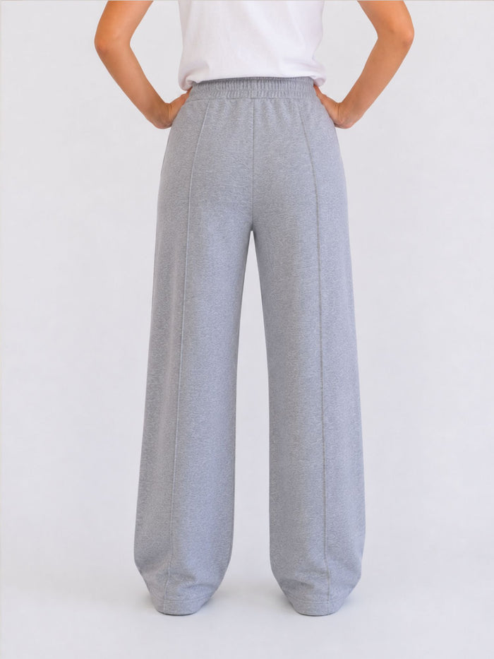 BOGILVY - EMMA, Wide Leg, Sweatpants, High-Waist, Grey