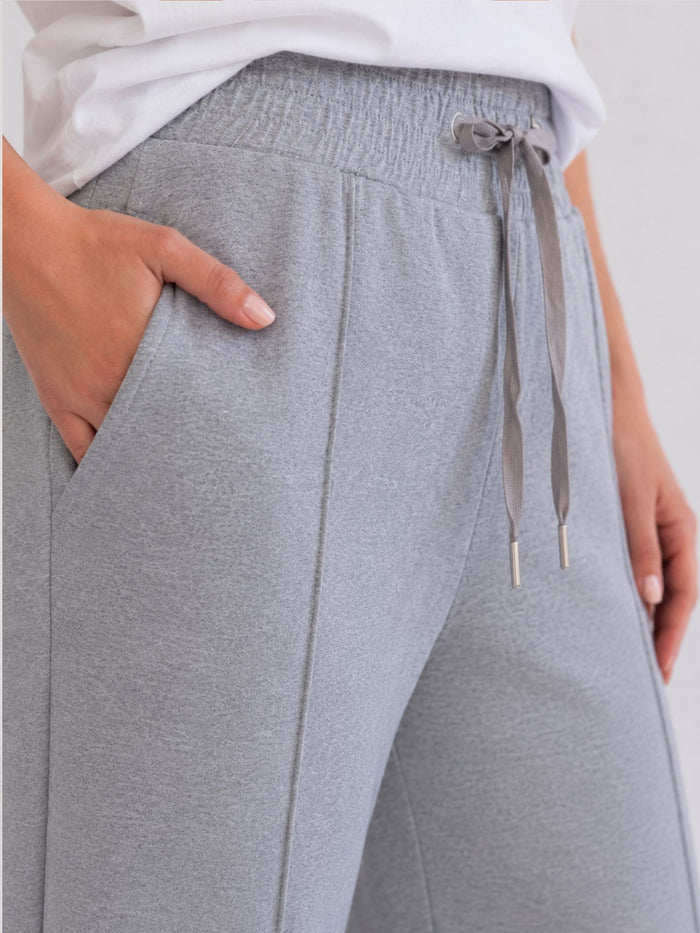 BOGILVY - EMMA, Wide Leg, Sweatpants, High-Waist, Grey