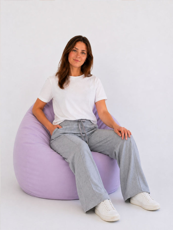 BOGILVY - EMMA, Wide Leg, Sweatpants, High-Waist, Grey