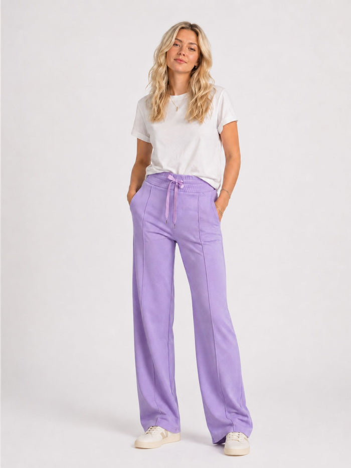 BOGILVY - EMMA, Wide Leg, Sweatpants, High-Waist, Light Purple
