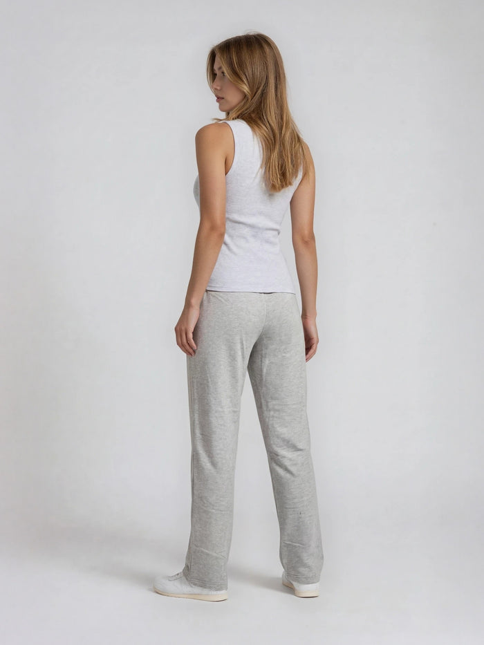 BOGILVY - EMMA, Wide Leg, Sweatpants, High-Waist, New Grey Melange