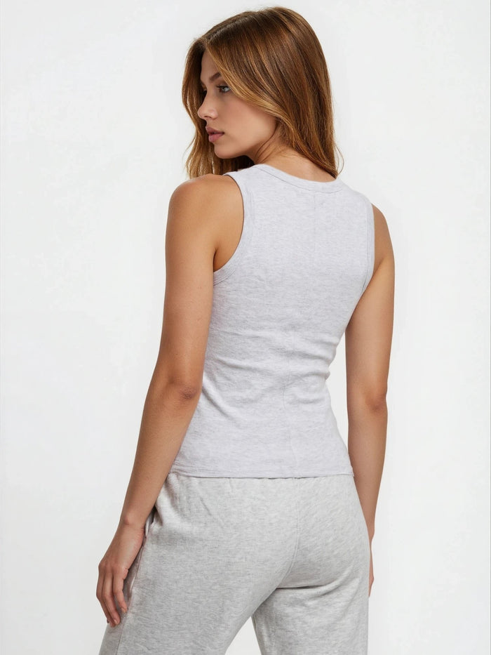 BOGILVY - EMMA, Wide Leg, Sweatpants, High-Waist, New Grey Melange