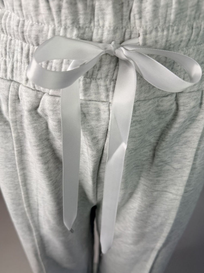 BOGILVY - EMMA, Wide Leg, Sweatpants, High-Waist, New Grey Melange