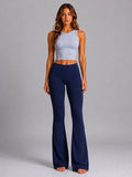 BOGILVY - Funktionale Damen Nylon Flared Leggings, Navy
