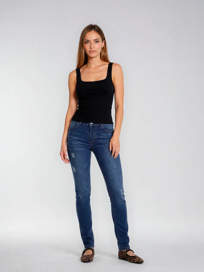 BOGILVY - GROOVY, Slim Fit, Mid-Waist, Mid Blue Used
